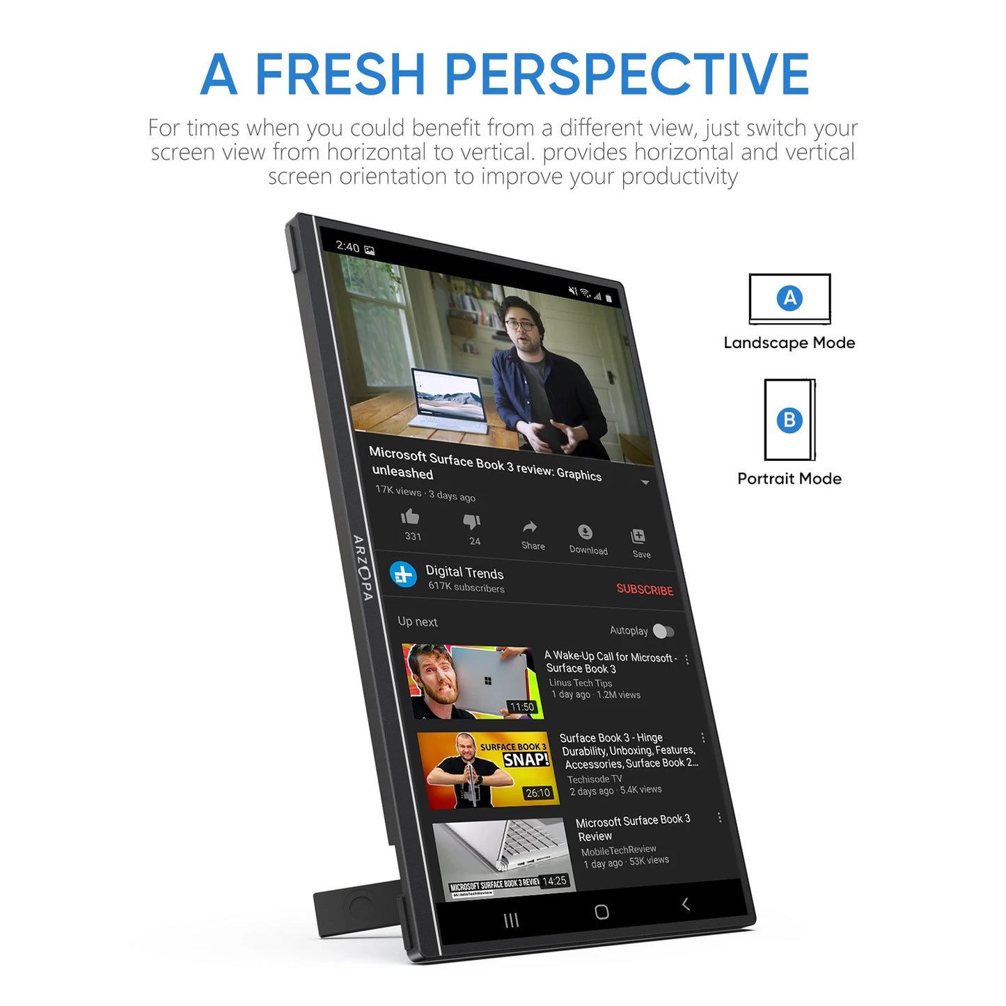 Arzopa 1080p IPS Mini Portable Monitor For Mac Laptop PC Xbox PS4 PS5 Switch