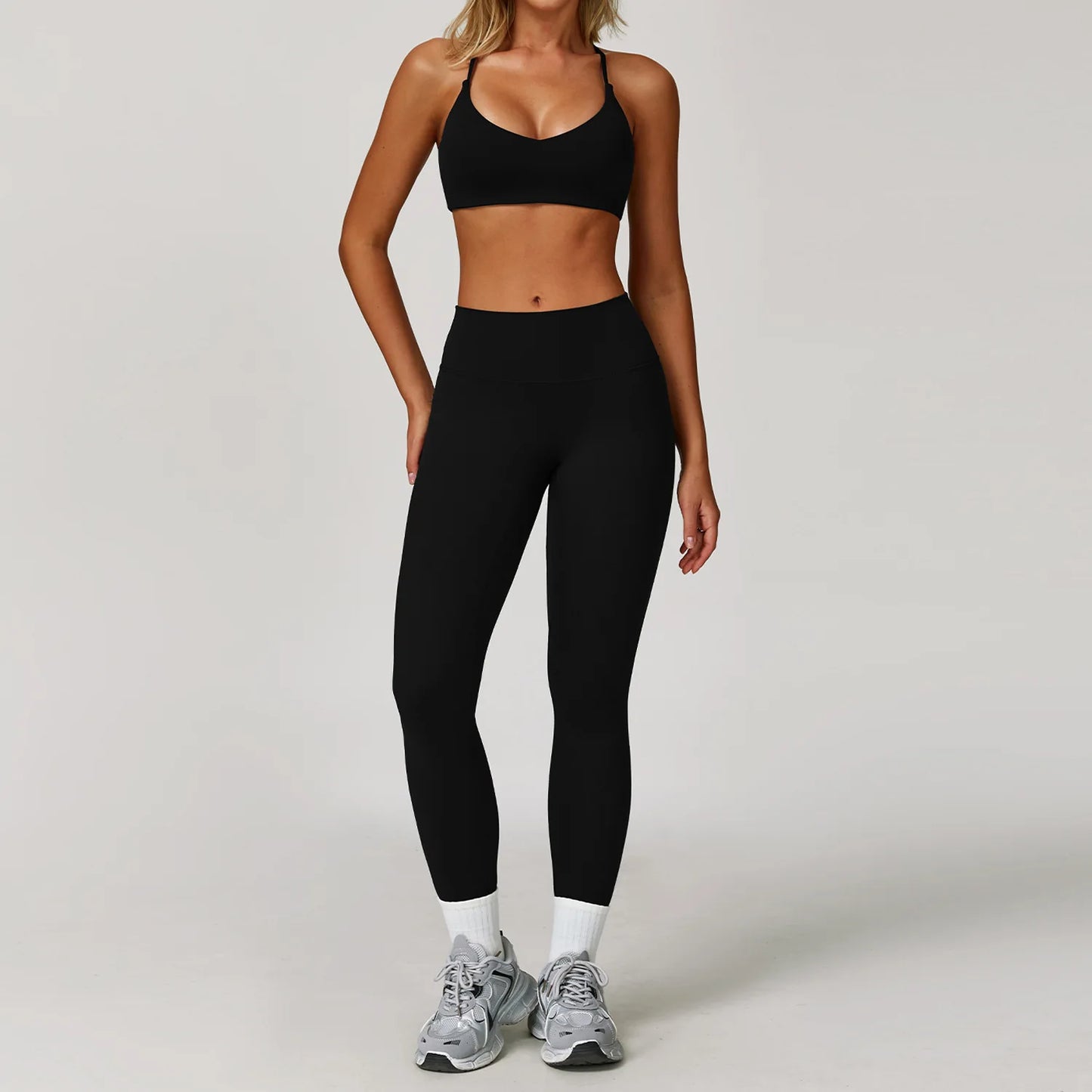 NONECN Womens Gym Set Yoga Wear Breathable Quick Dry Activewear