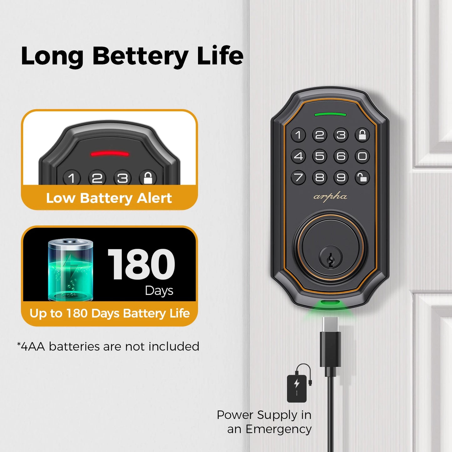Arpha D180 Keyless Entry Door Lock With Smart Keypad
