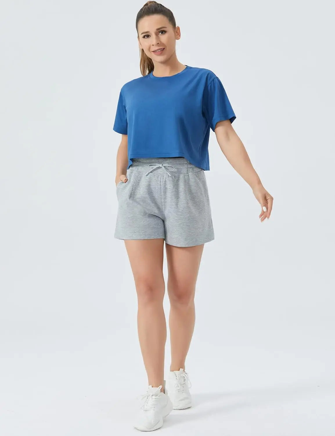 Women Drawstring High Waist Shorts Ultra Soft Comfort