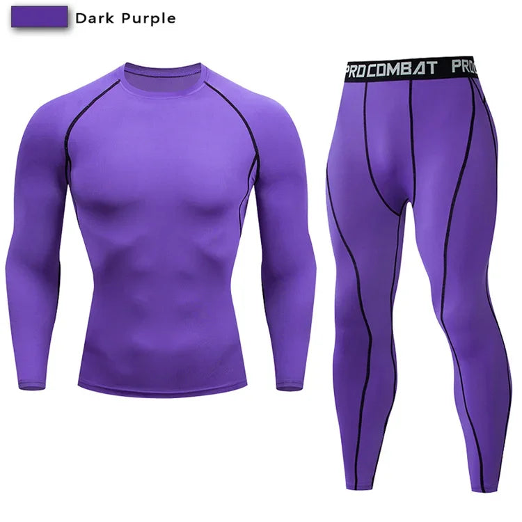 2pc Men Compression Sportswear Set for Training and Fitness