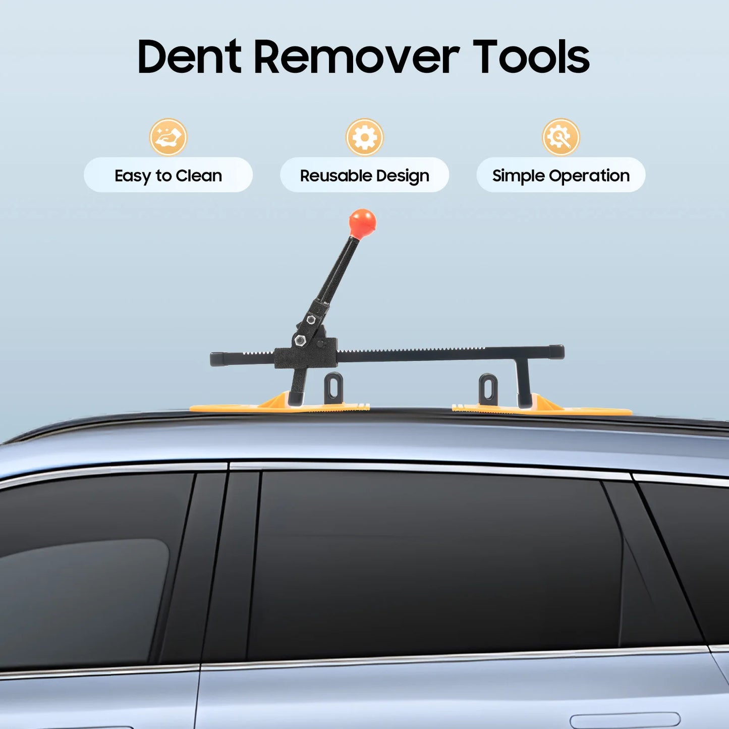 Dent Removal Kit Car Body Repair Tool with Iron Expander & Pulling Plates for Motorcycle Fridge Washing Machine DIY Home Fix