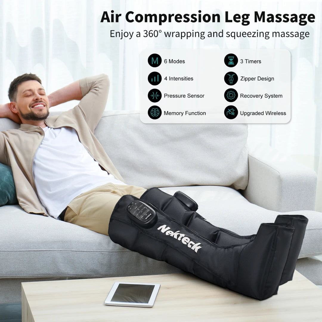 Nekteck Air Pressure Leg Massager Cordless Foot Massage Boots Calf