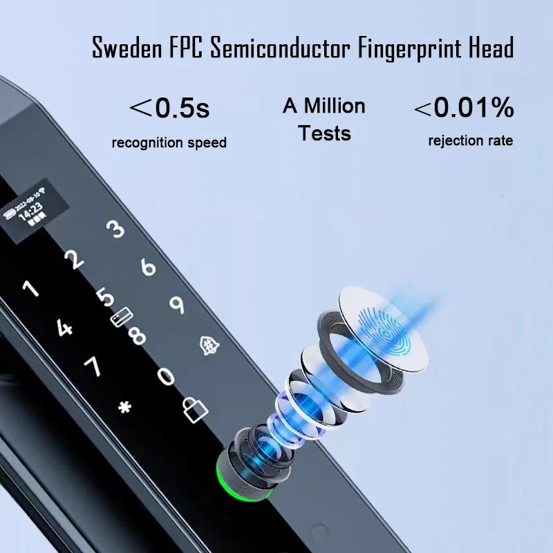YKESDL 3D Face Recognition Door Lock With Camera And Fingerprint