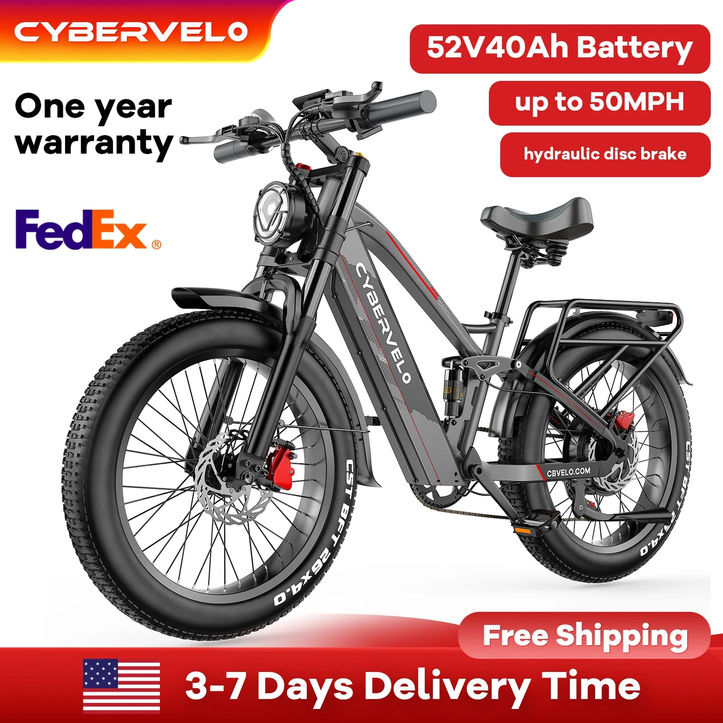CYBERVELO Strong Power 5000W Off Road Electric Bike EK9