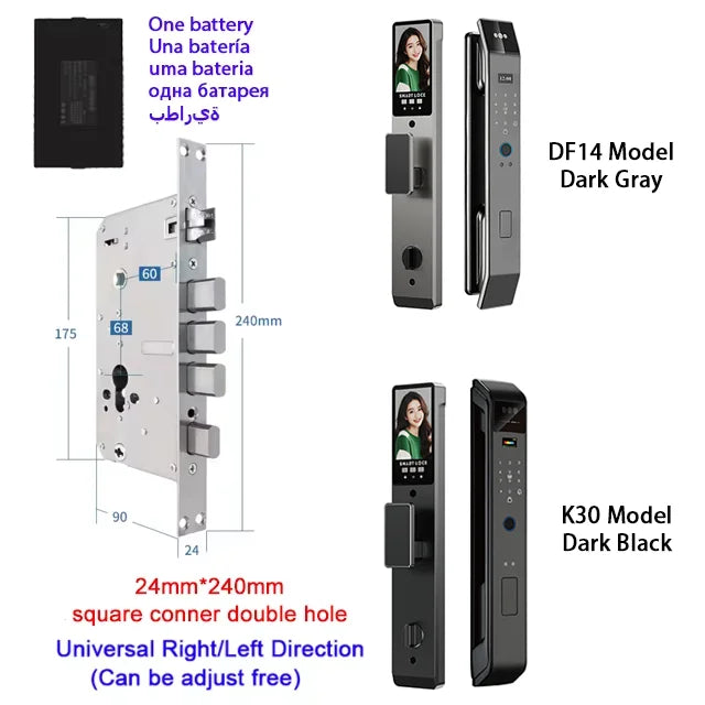 YKESDL Smart Door Lock With Camera 3D Face Recognition Biometric