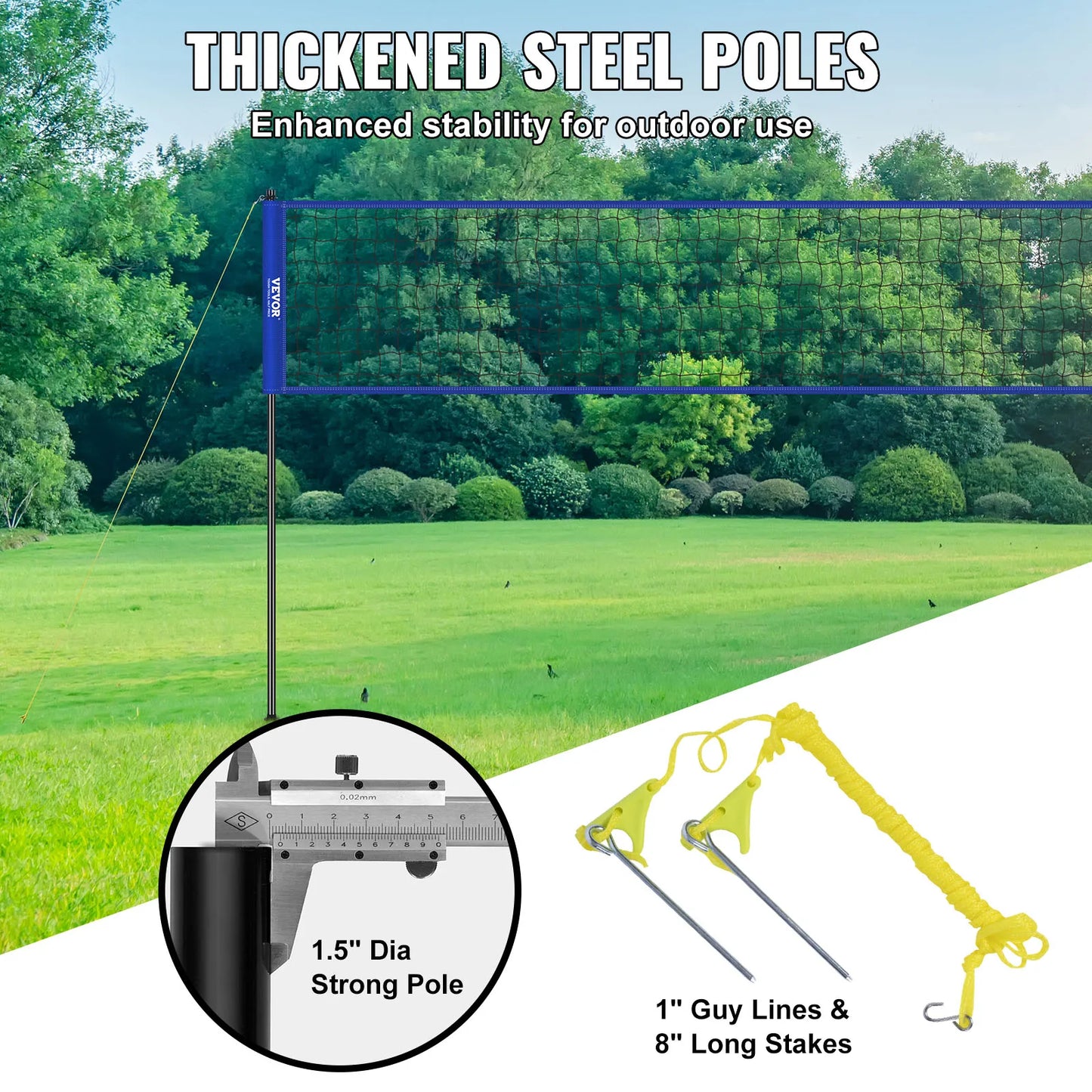 SucceBuy Volleyball Net System With Adjustable Height Poles And Pump