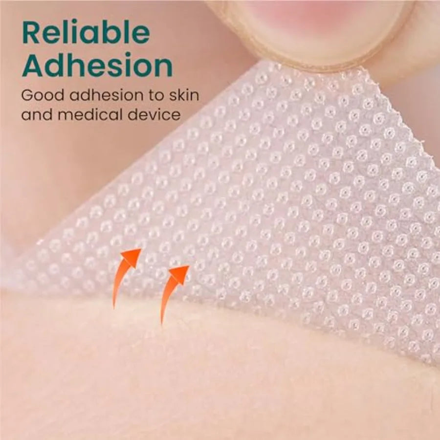 Clear Waterproof Medical Tape Set With 4 Rolls Gauze Pads