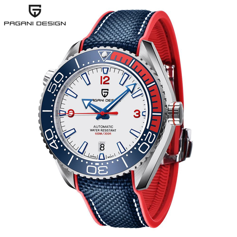 Pagani Design Sports Rubber Diving Watch Automatic Luminous Sapphire