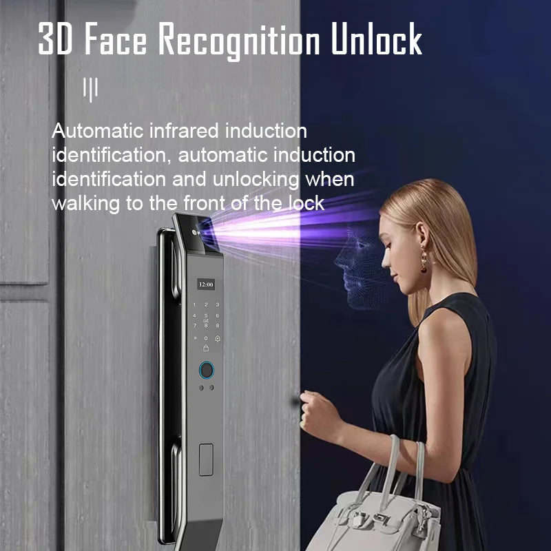 YKESDL Smart Door Lock With Camera 3D Face Recognition Biometric