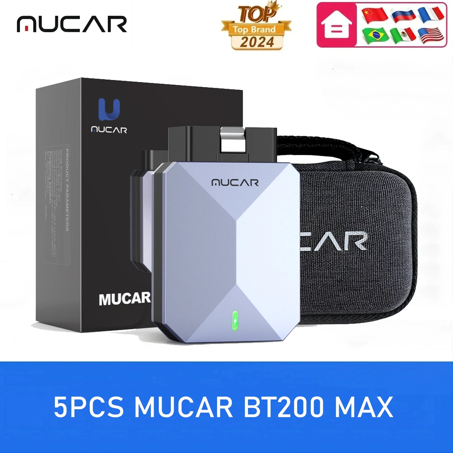 MUCAR BT200 MAX Diagnostic Tools All System AI OBD2 Scanner Lifetime Free Update CAN FD BI-Directional Mucar Diagnostic Scanner