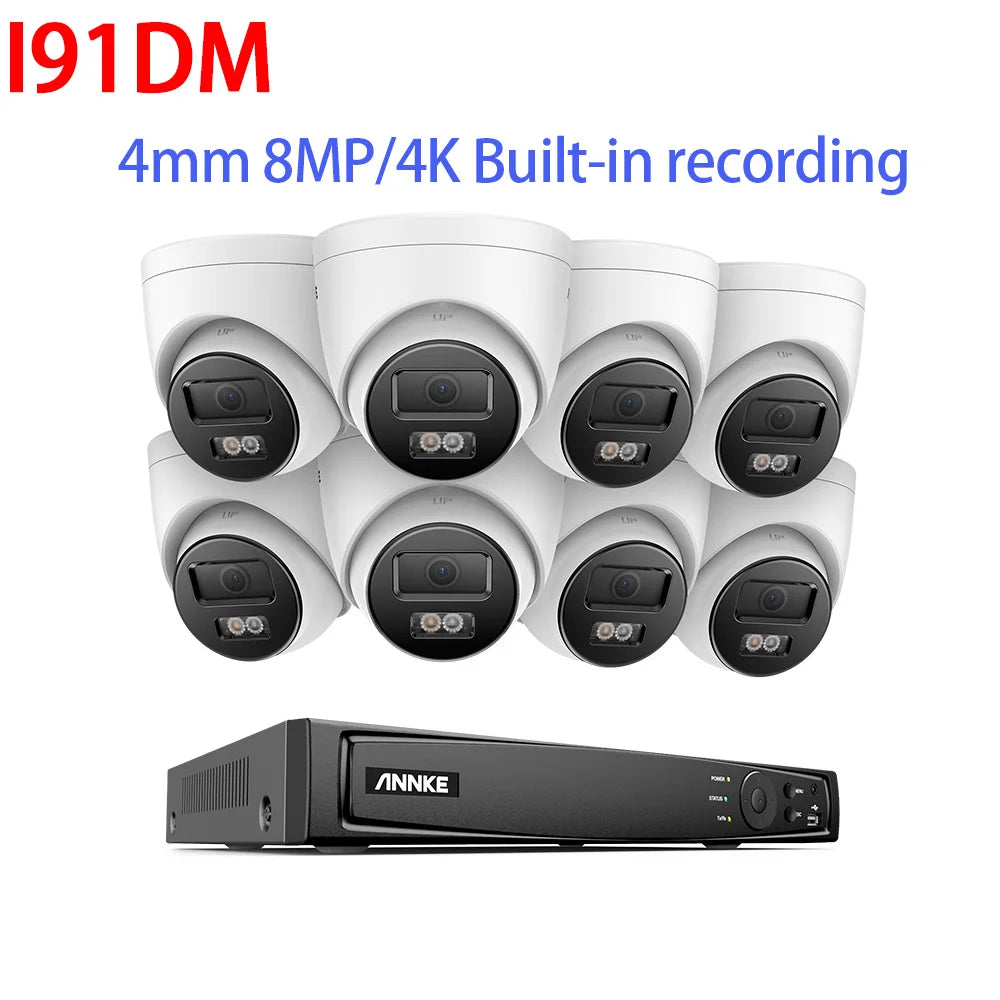 ANNKE 4K Ultra HD POE Video Surveillance System 8CH NVR Recorder 12MP 8MP Security Cameras CCTV Kit Audio Recording 3K Ip camera