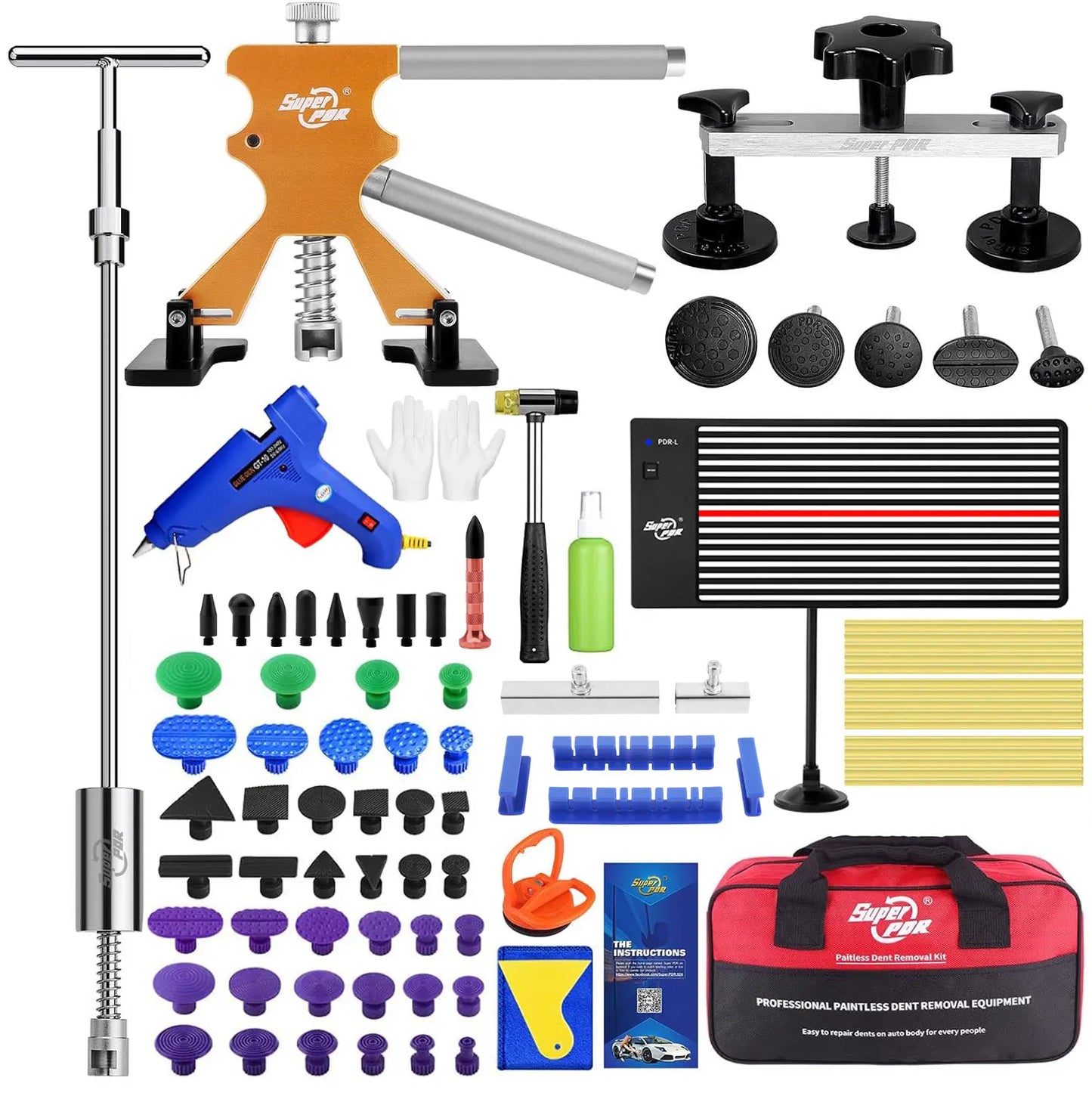 PDR Auto Paintless Body Dent Removal Kits Car Dent Repair Tools Automotive Dent Remover Suction Cup Dent Puller Tool Kit for Car