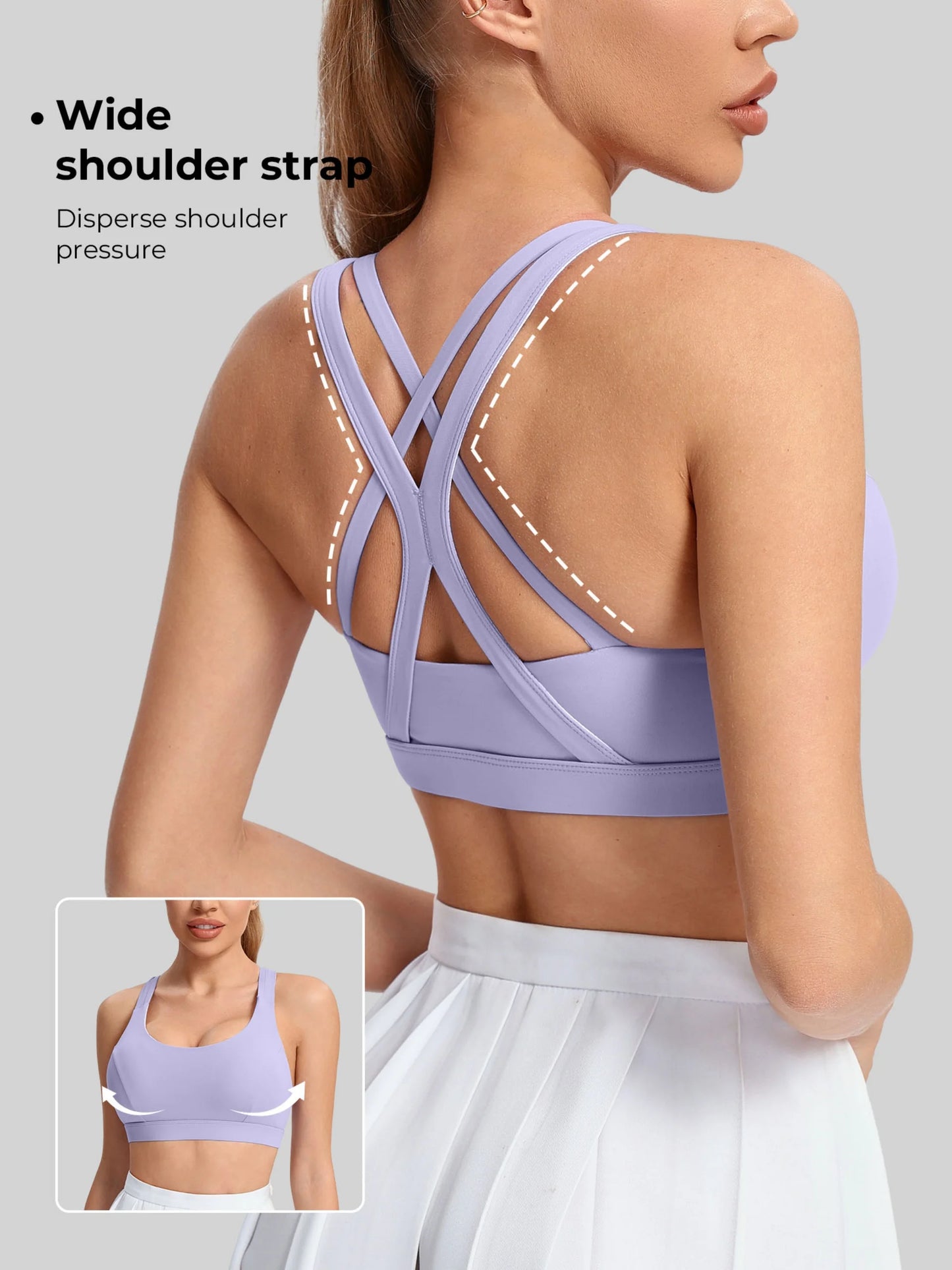 Ladies Yoga Sports Bra Back Style Thin Straps Breathable Nylon Blend