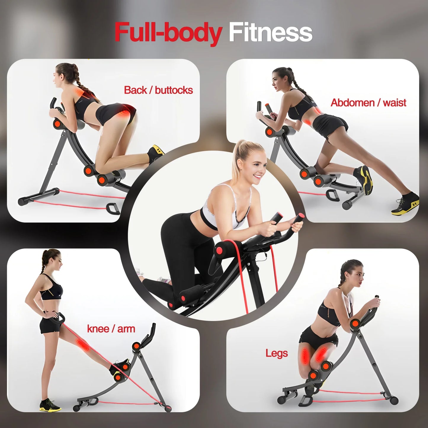 Foldable Ab Machine for Home Gym Abdominal Trainer LCD Display