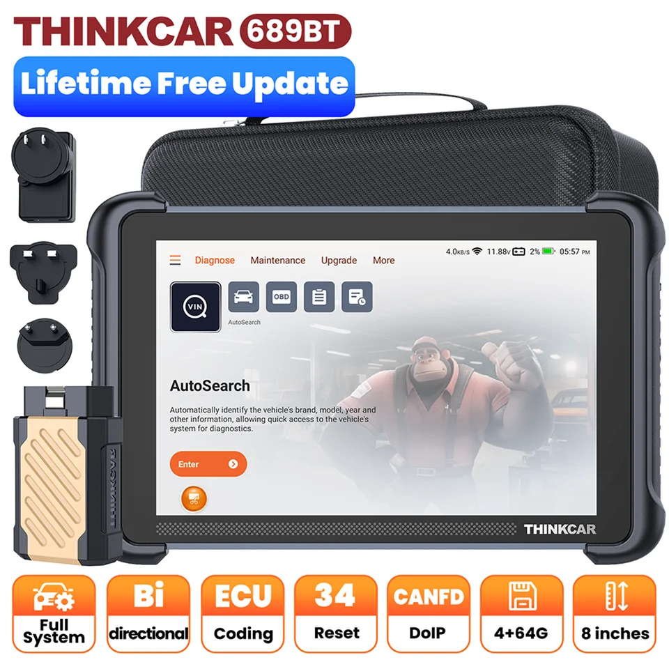 MUCAR OBD2 Diagnostic Tool 689BT CAN FD DOIP All Systems Scanner