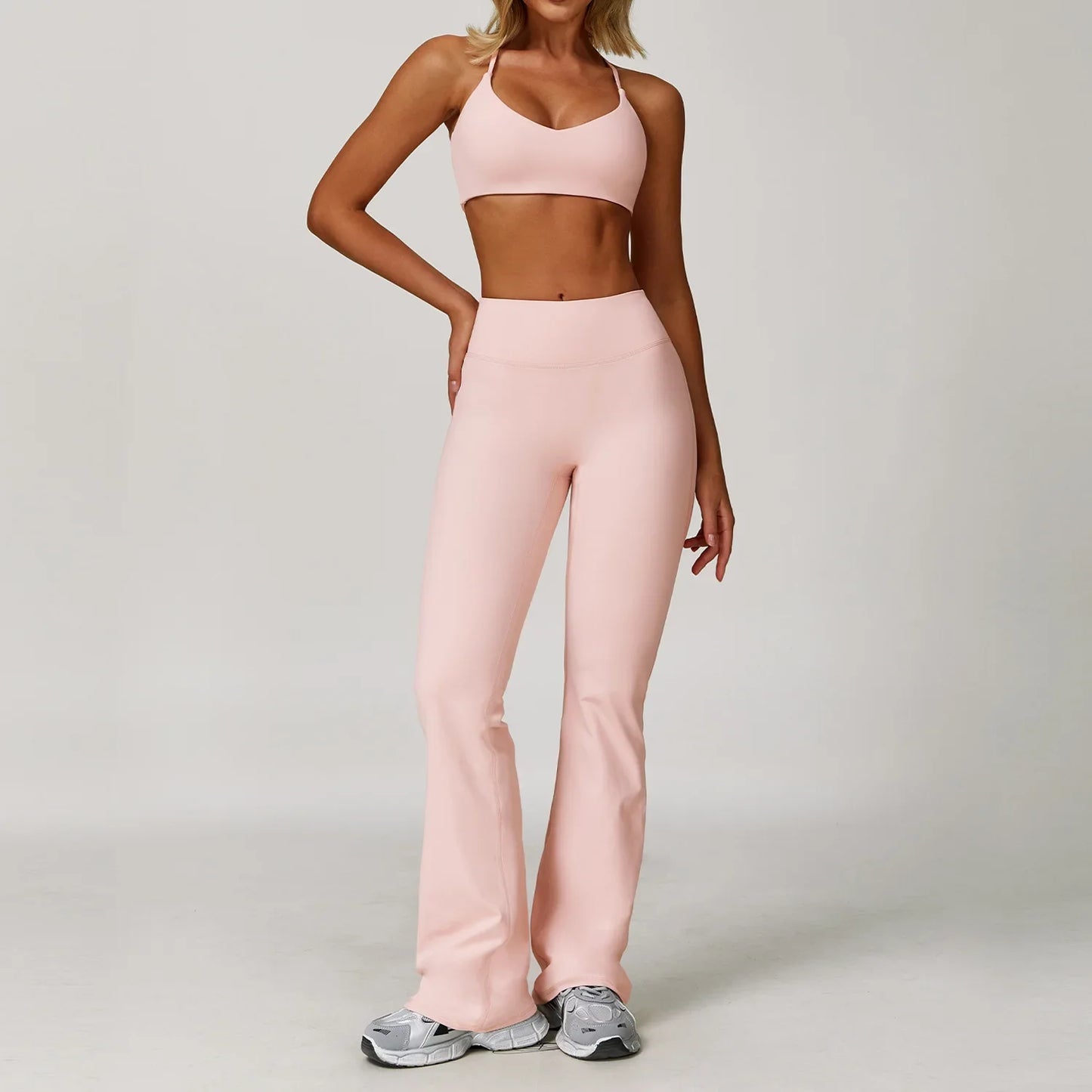 Women's Yoga Set Athletic Wear With Scrunch Leggings And Shorts
