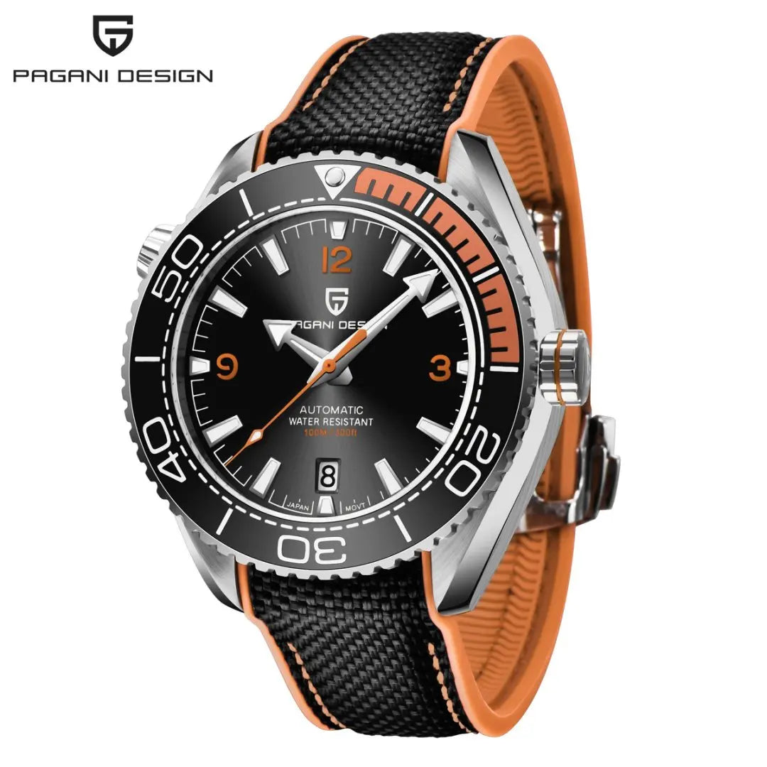 Pagani Design Sports Rubber Diving Watch Automatic Luminous Sapphire