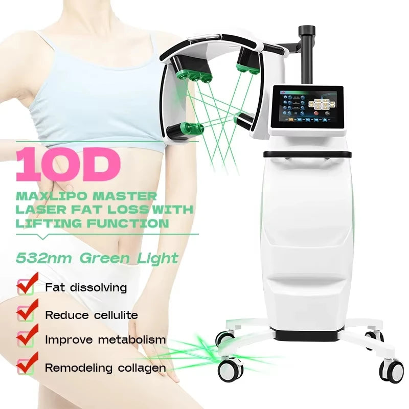 hot ！！10D laser 532nm green and red light fat reduction machine