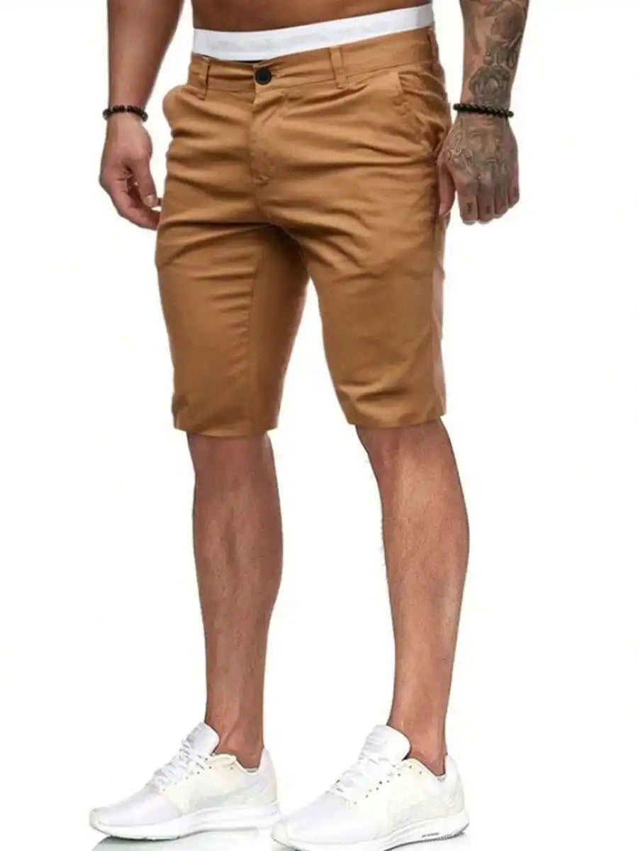 Men Slim Fit Cargo Shorts With Pockets Casual Summer Wear