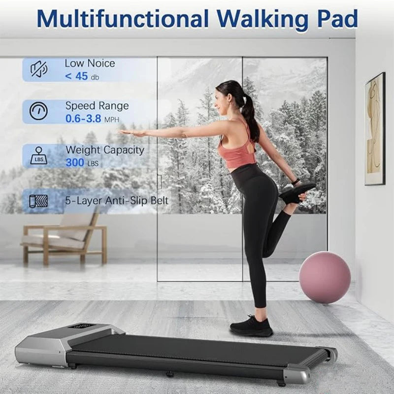 Superun 2.5HP Home Treadmill 300lb Capacity LCD Data Display Walking Running