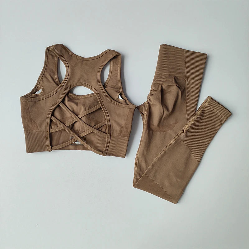 SKINOFSKIN 2 Piece Sports Bra Set For Yoga And Running