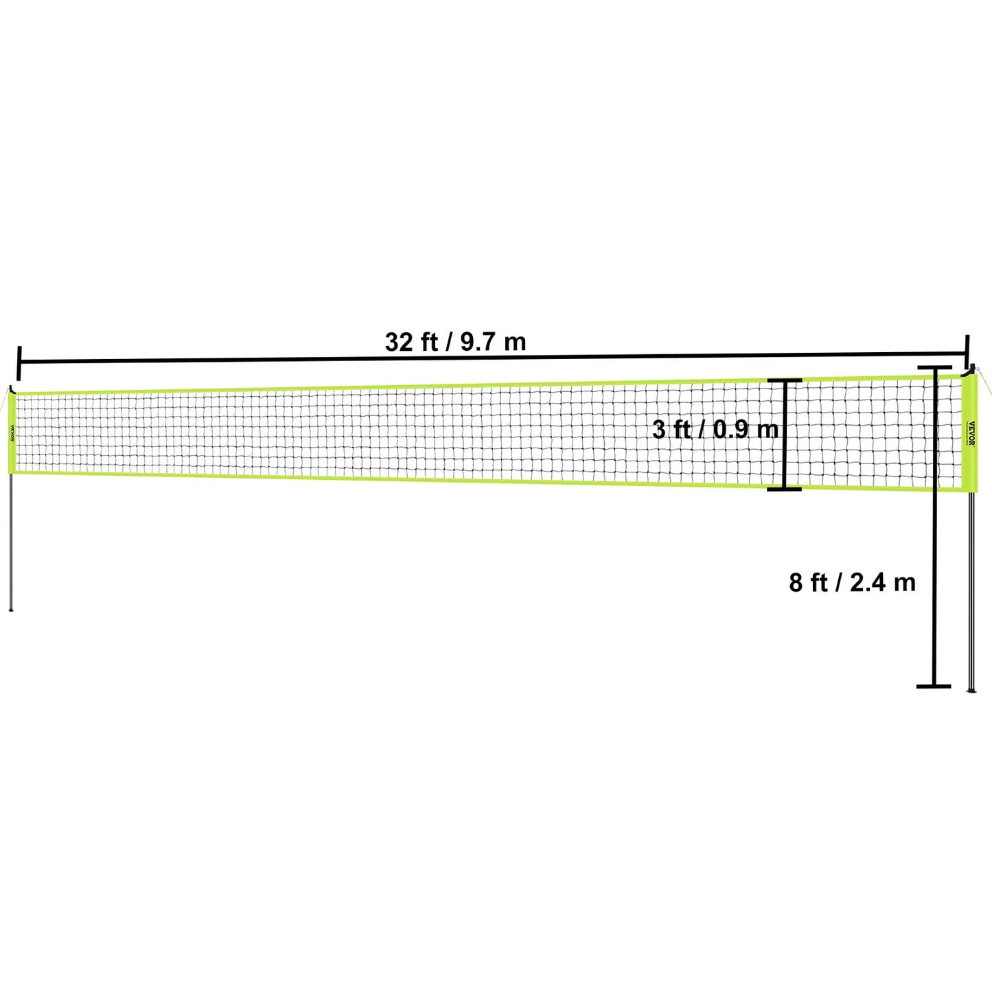 SucceBuy Volleyball Net System With Adjustable Height Poles And Pump
