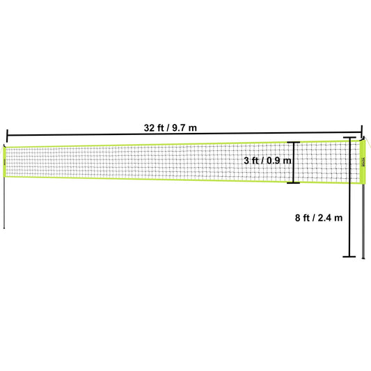 SucceBuy Volleyball Net System With Adjustable Height Poles And Pump