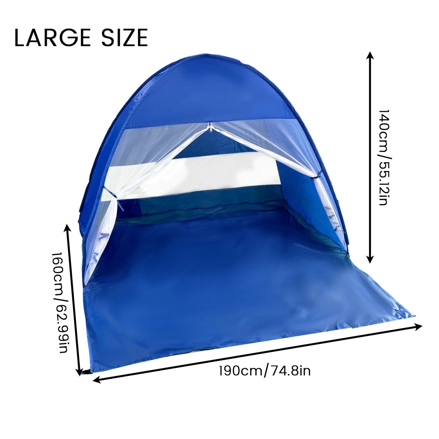 Pakicetus Pop-Up Beach Tent With Carry Bag Compact Folding Design