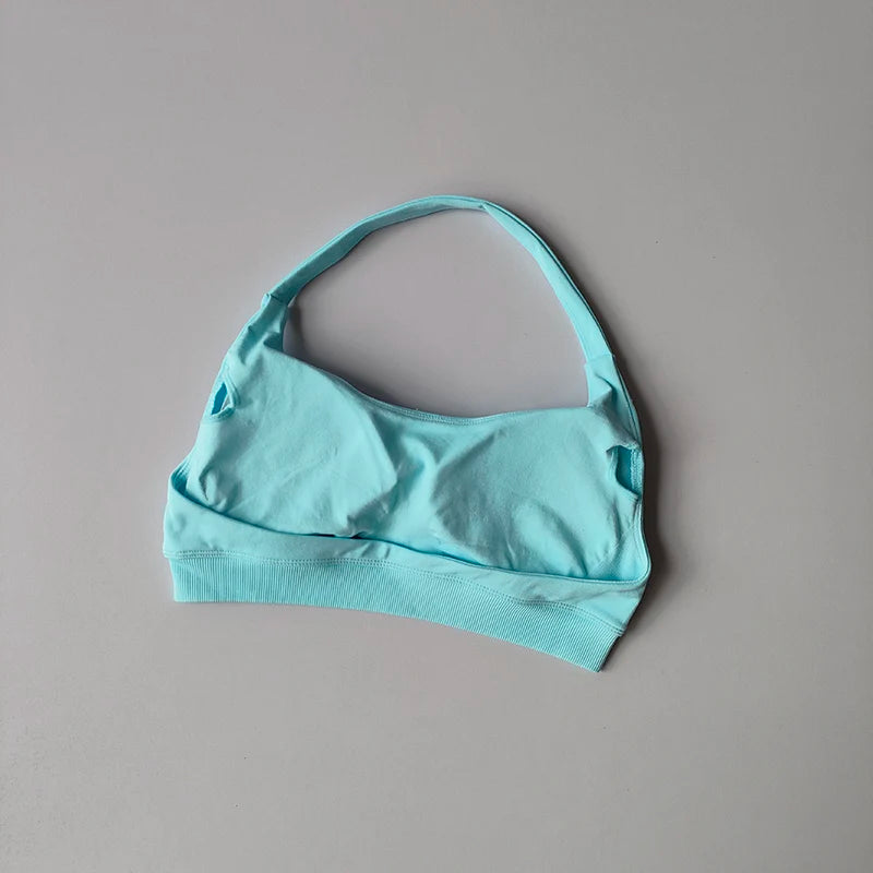 SKINOFSKIN Shockproof Seamless Padded Sports Bra Women Backless