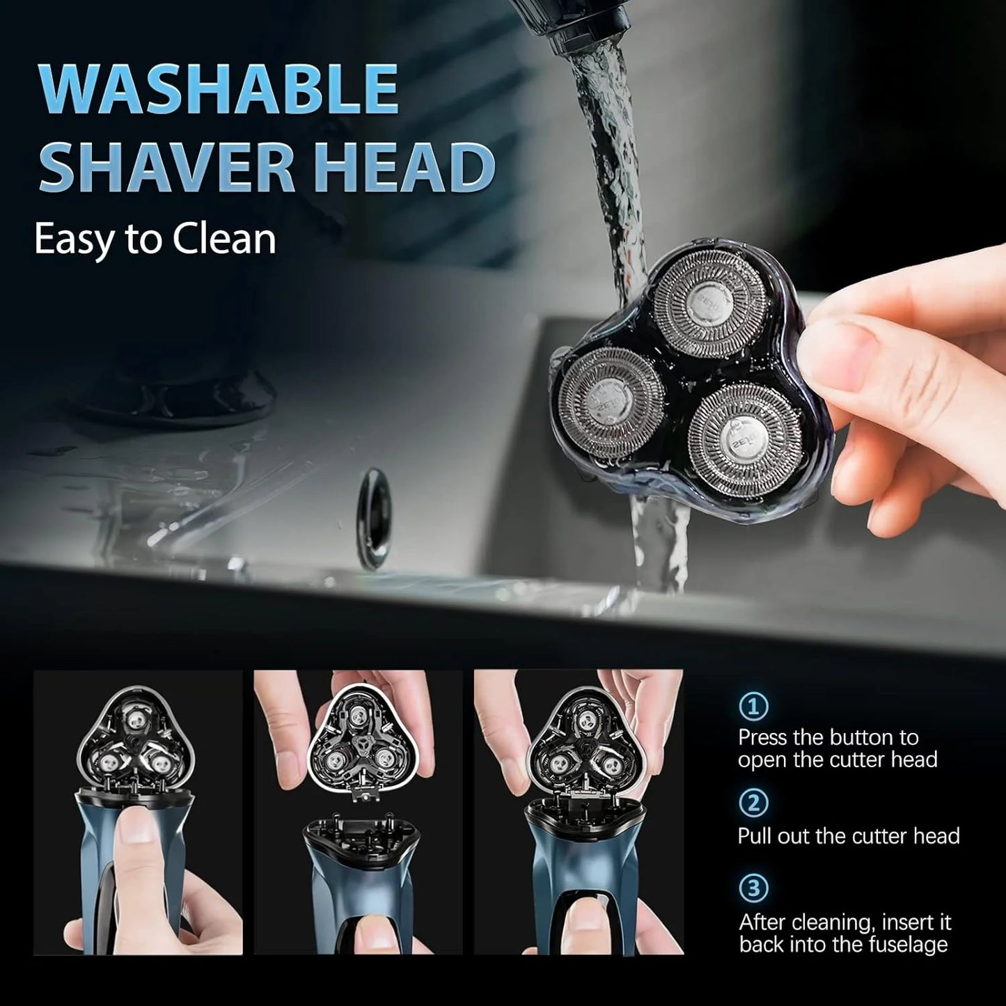 Sejoy Electric Razor For Men Rechargeable Shaver Floating Head