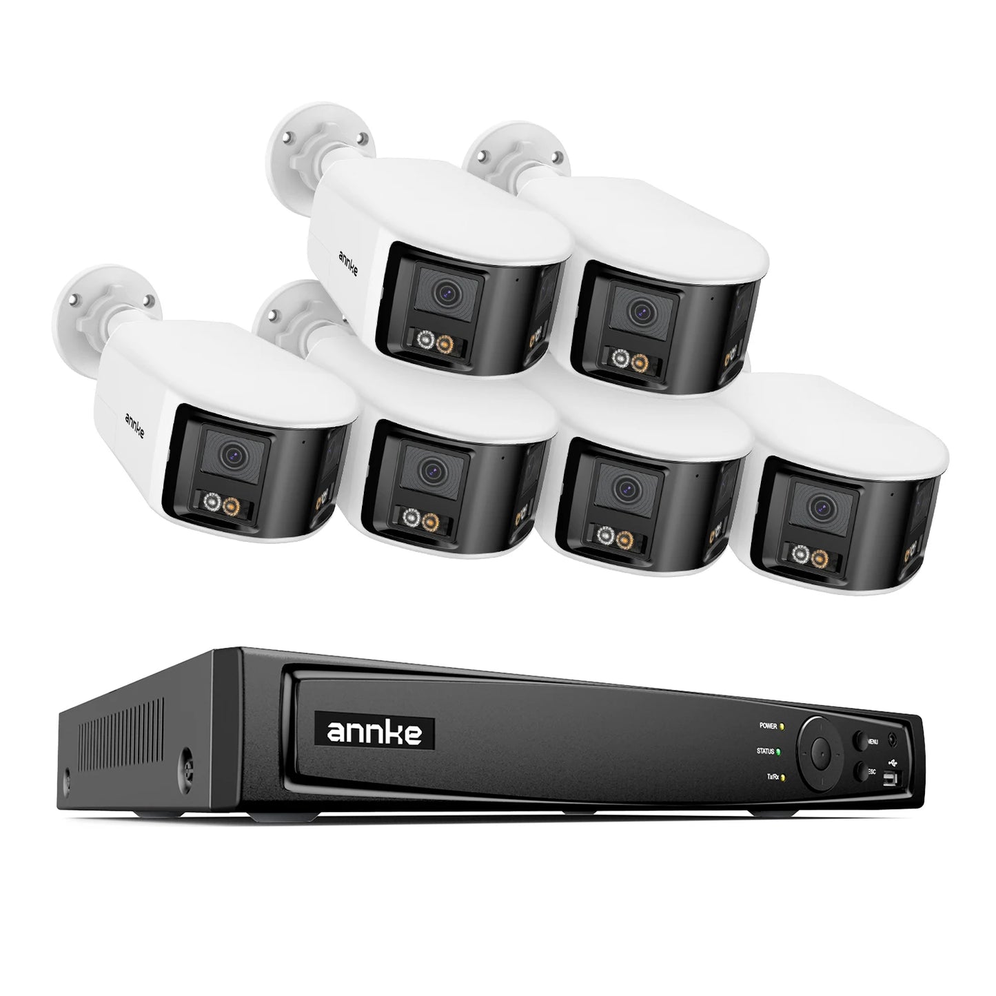 ANNKE security camera system 4k 8mp 180 Panoramic Dual Lens 8CH NVR cctv camera system Night Vision 8mp security camera outdoor