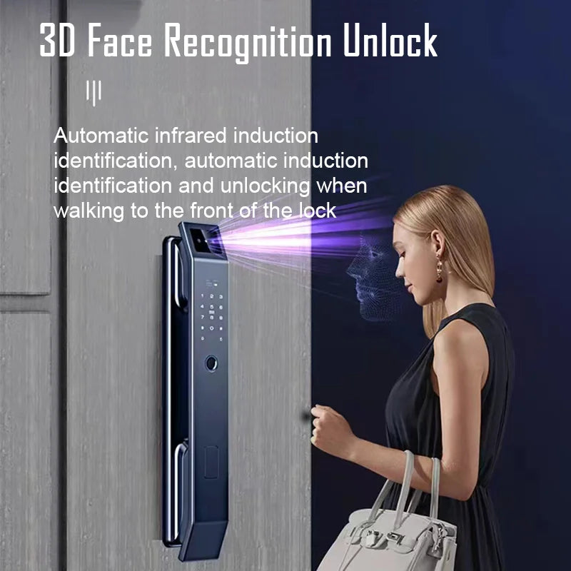 YKESDL 3D Face Recognition Door Lock With Camera And Fingerprint