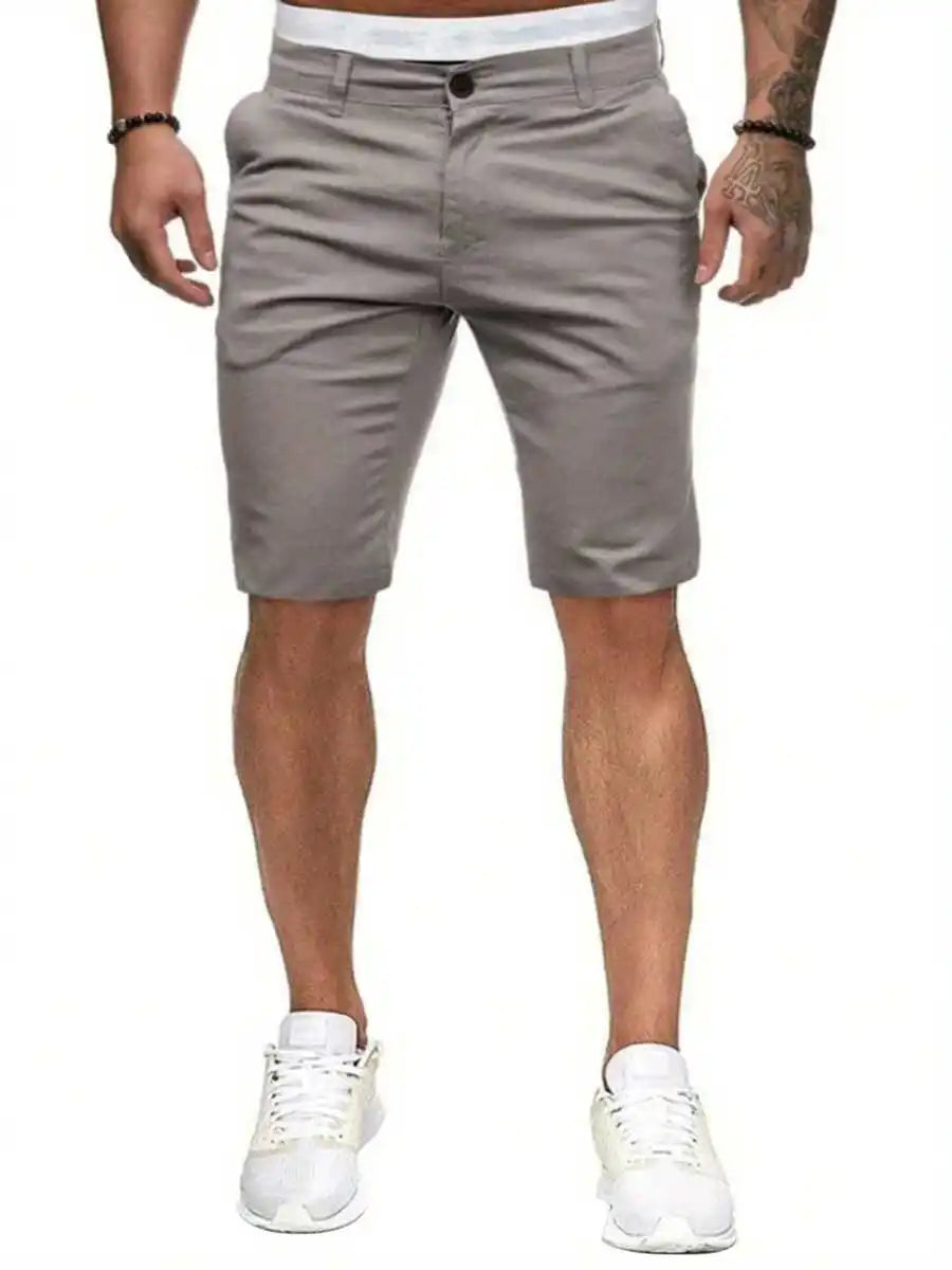 Men Slim Fit Cargo Shorts With Pockets Casual Summer Wear