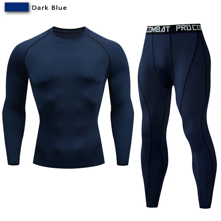 2pc Men Compression Sportswear Set for Training and Fitness