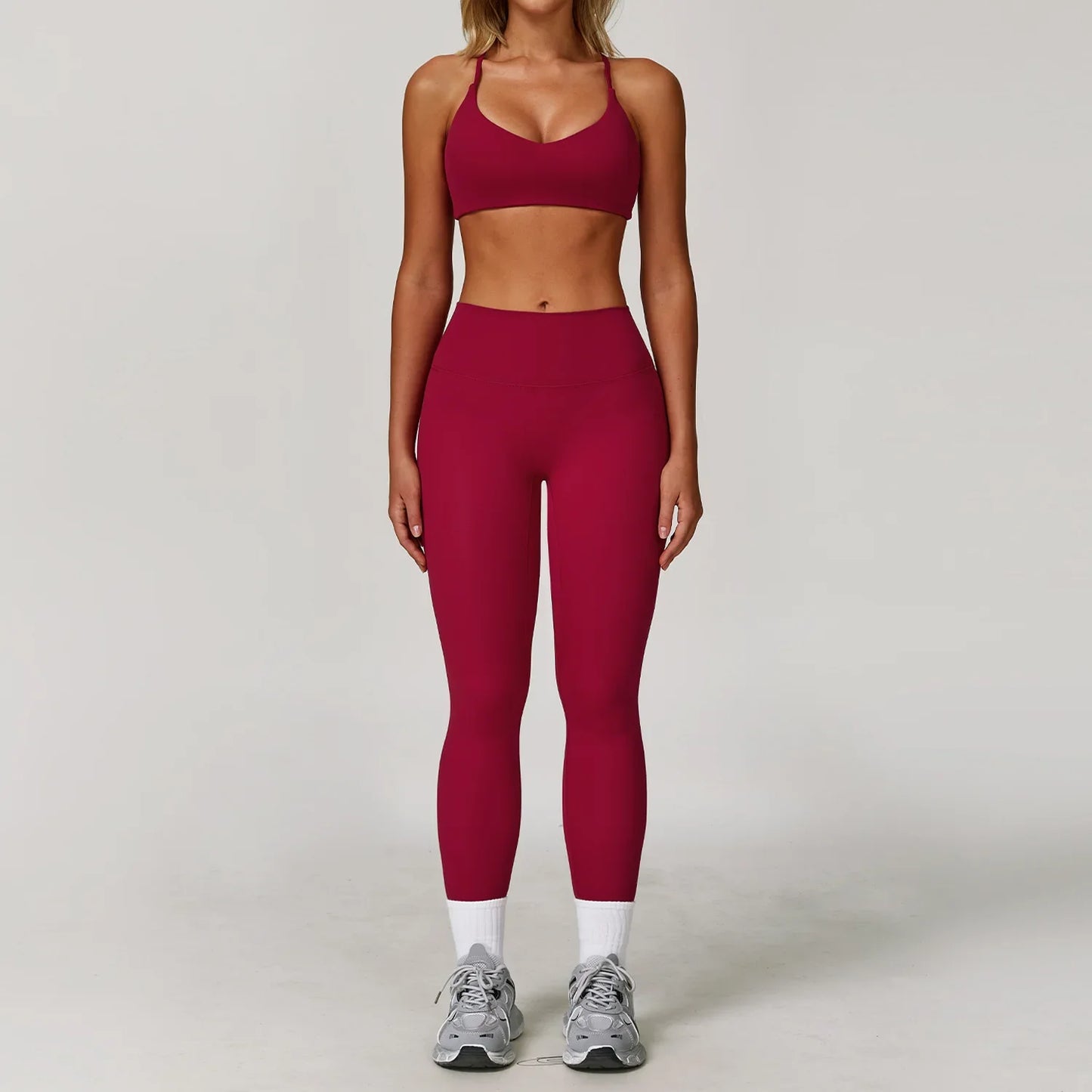 Women's Yoga Set Athletic Wear With Scrunch Leggings And Shorts