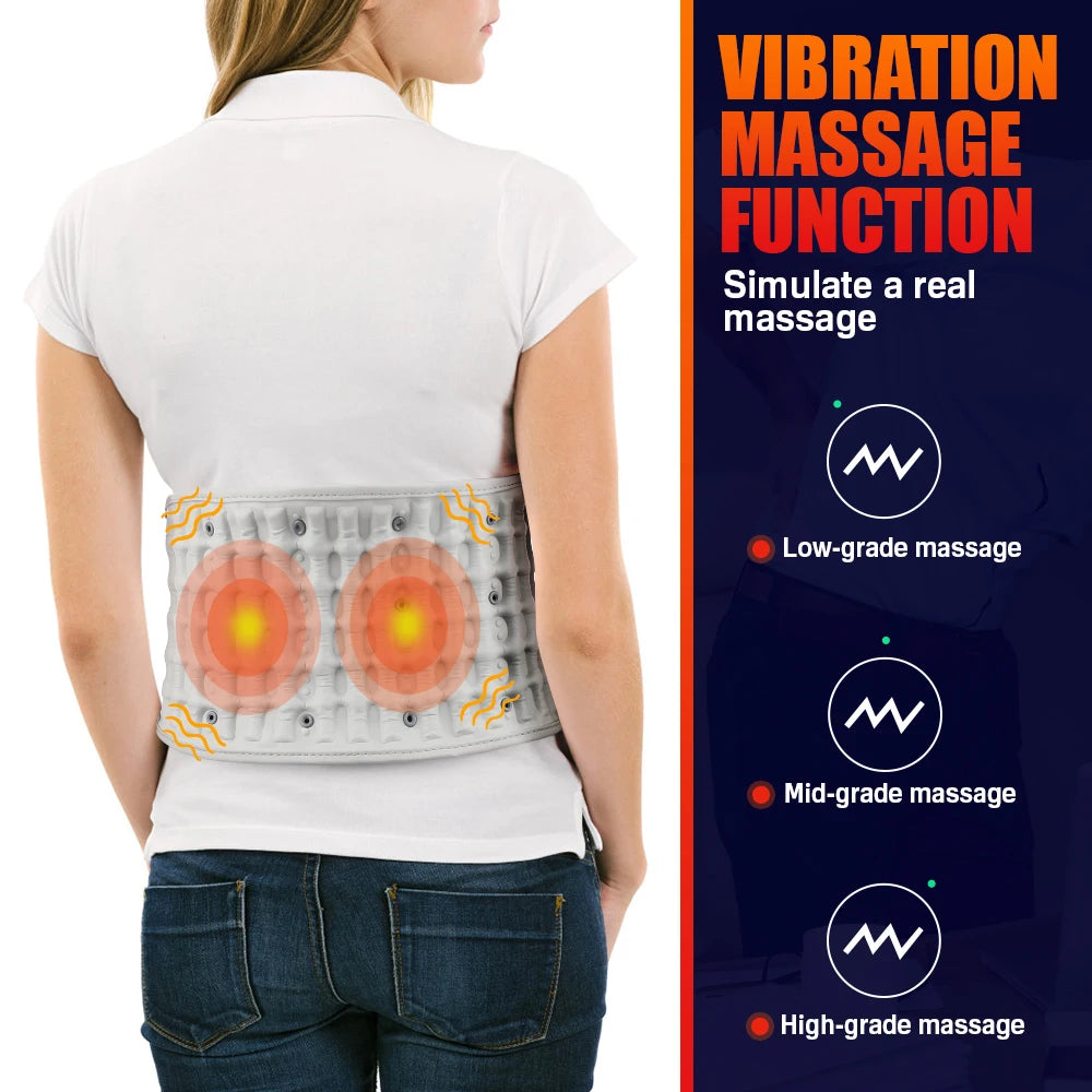 PastSky Rechargeable Heating Waist Back Massager With Inflatable Lumbar Traction