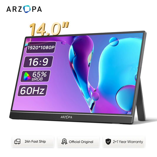 Arzopa 1080p IPS Mini Portable Monitor For Mac Laptop PC Xbox PS4 PS5 Switch