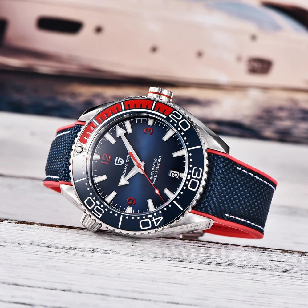 Pagani Design Sports Rubber Diving Watch Automatic Luminous Sapphire
