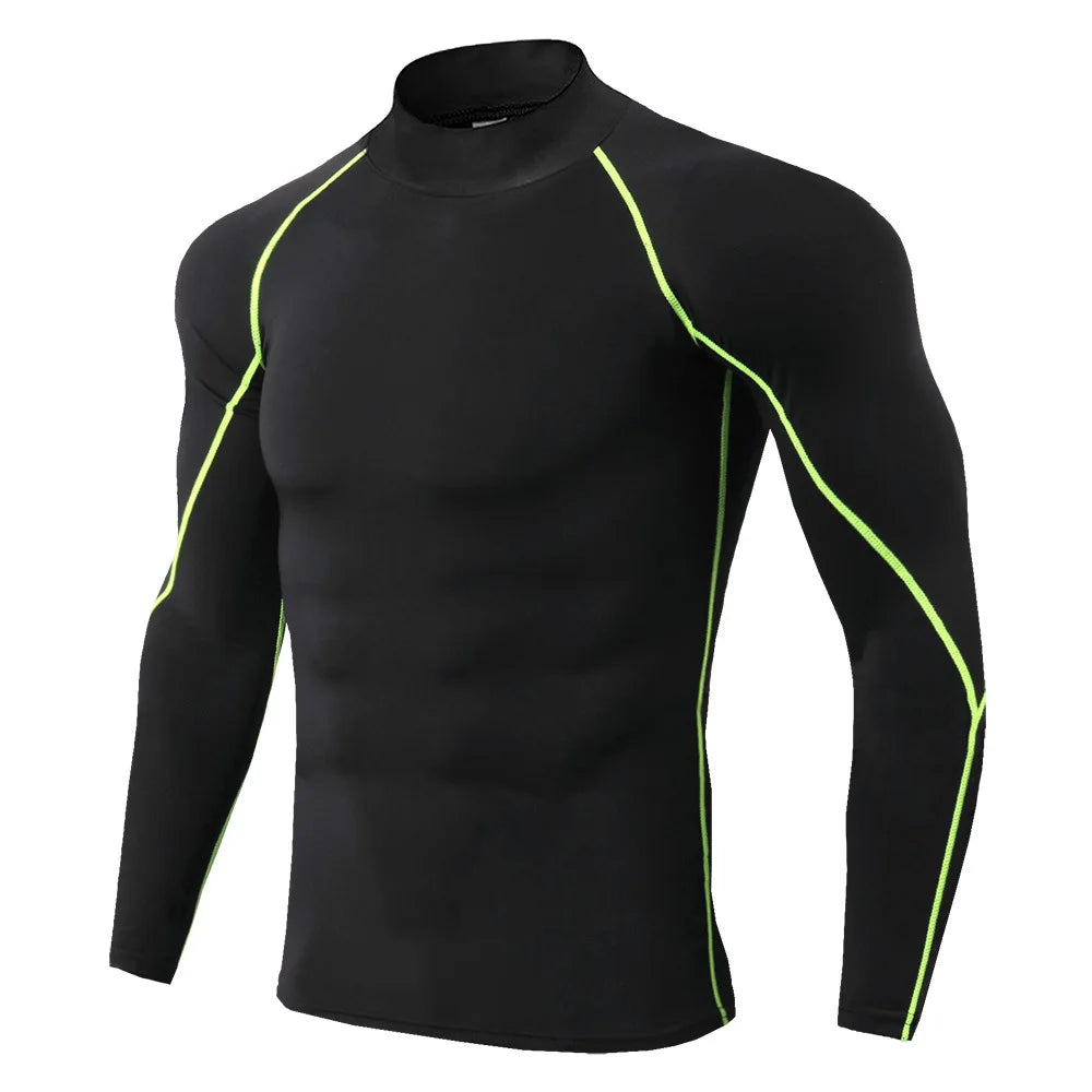 Men Long Sleeve Quick Dry Compression Shirt For Gym Running