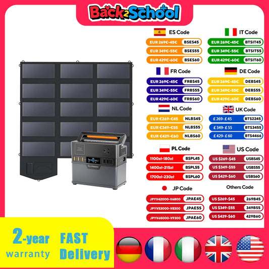 ALLPOWERS S300 Portable Power Station 288Wh Solar Generator With 100W Foldable Solar Panel for Outdoor Travel Camping RV Garden