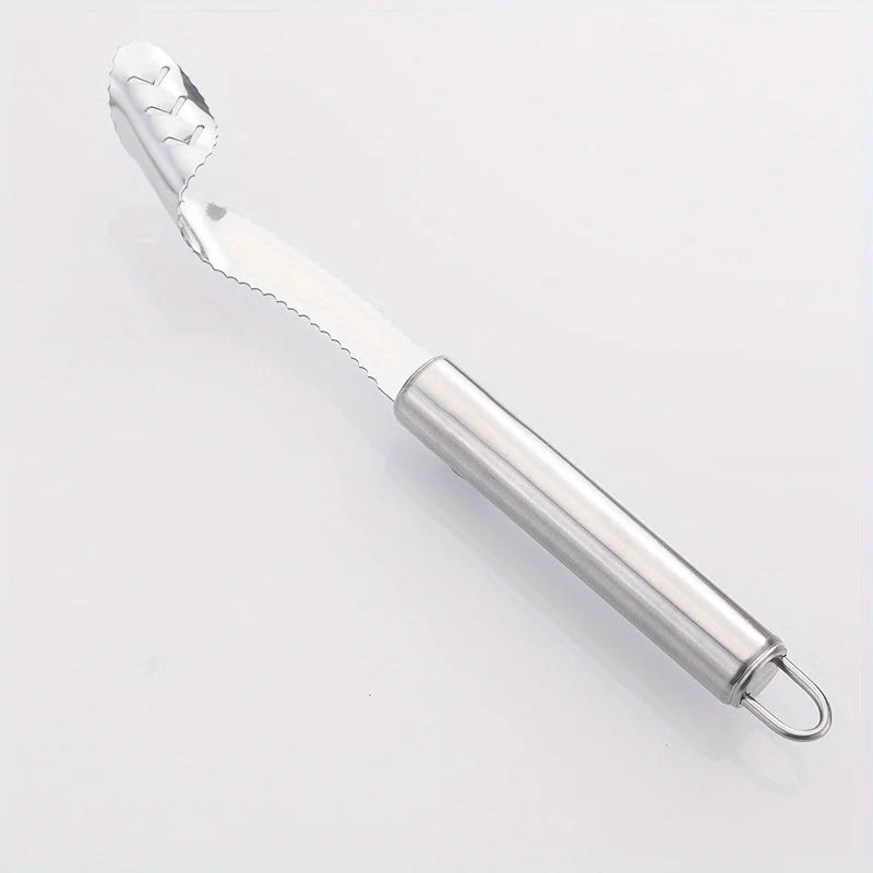 Easy Pepper Seed Remover Tool Stainless Steel Upgraded Toothed Design Multi-functional Chili De-seeder Kitchen Gadget Prep