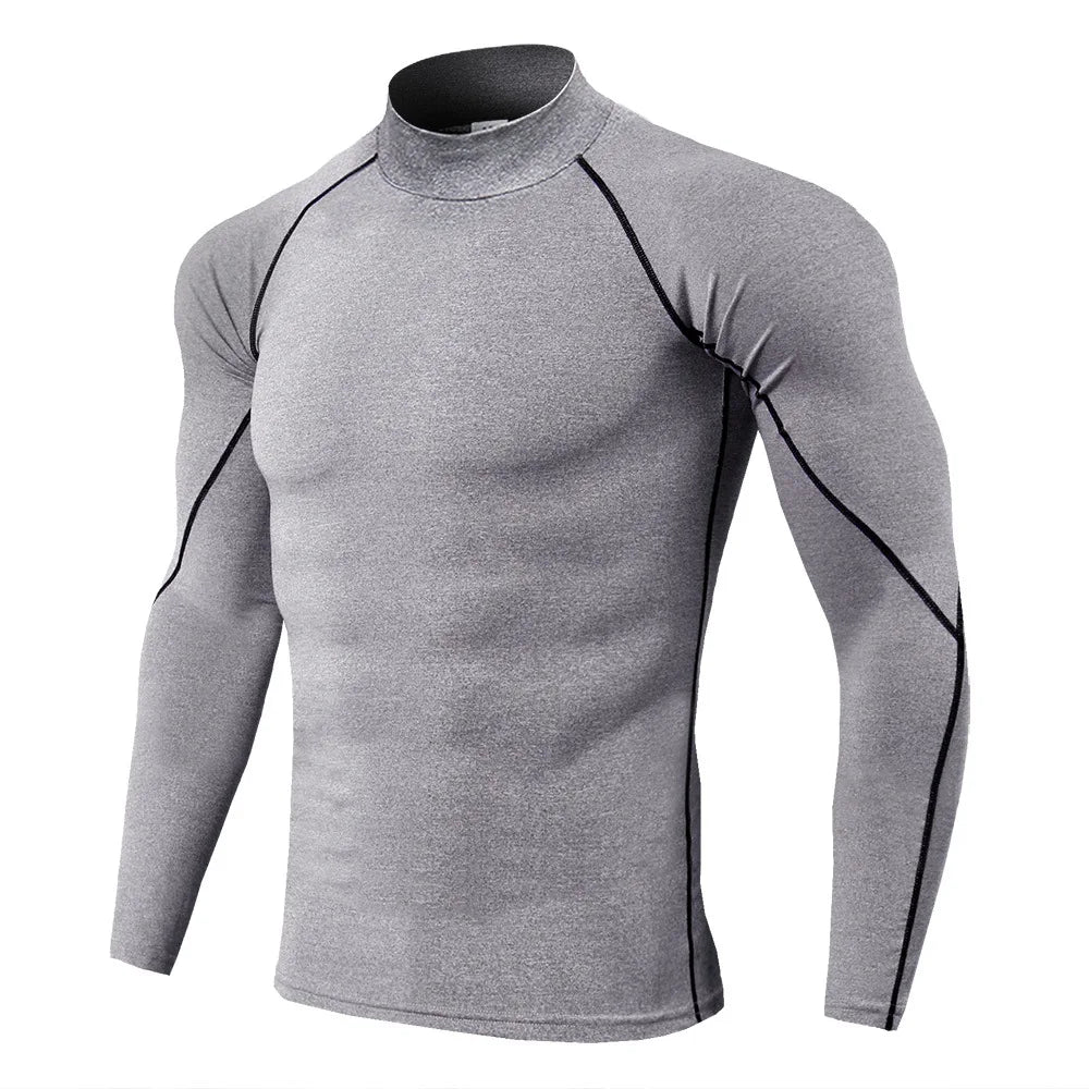Men Long Sleeve Quick Dry Compression Shirt For Gym Running