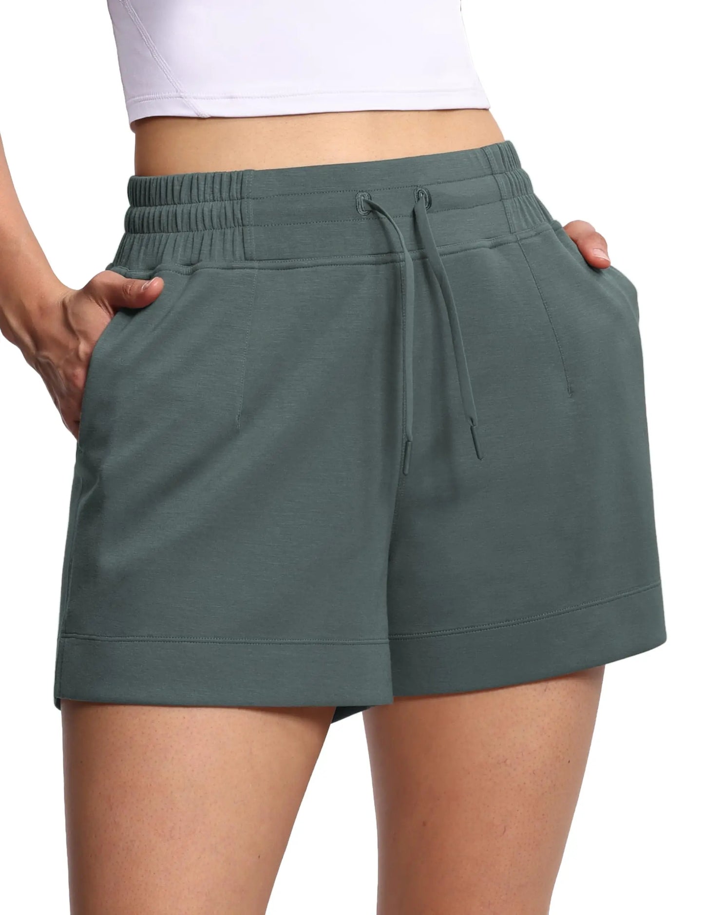 Women Drawstring High Waist Shorts Ultra Soft Comfort