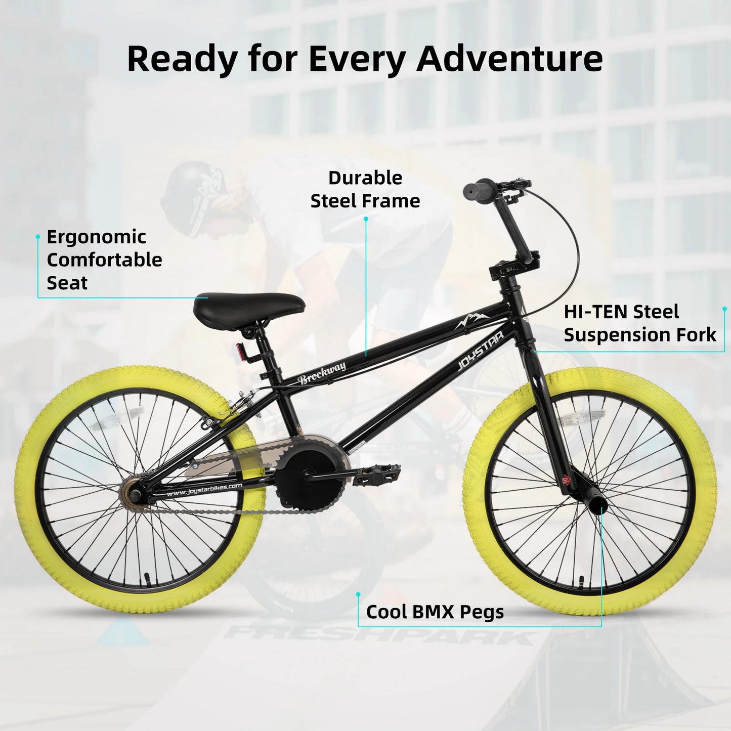 JOYSTAR Brockway Freestyle Kids BMX Bike With Two Pegs