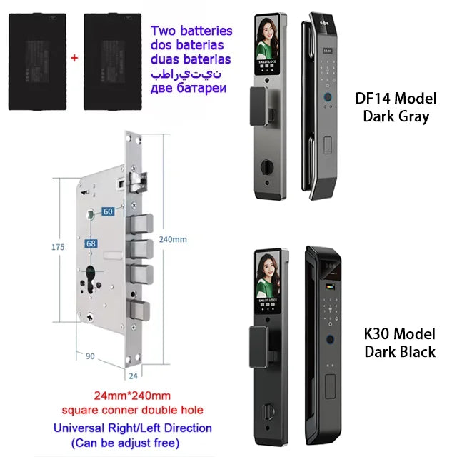 YKESDL Smart Door Lock With Camera 3D Face Recognition Biometric