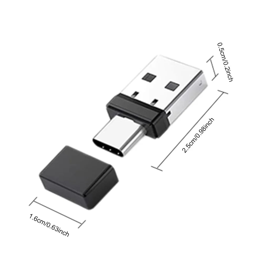 USB Type C 2 In 1 Mouse Jiggler Plug & Play Undetectable Mouse Shaker Prevent Laptop Entering Sleep Mouse Mover for Tablet PC