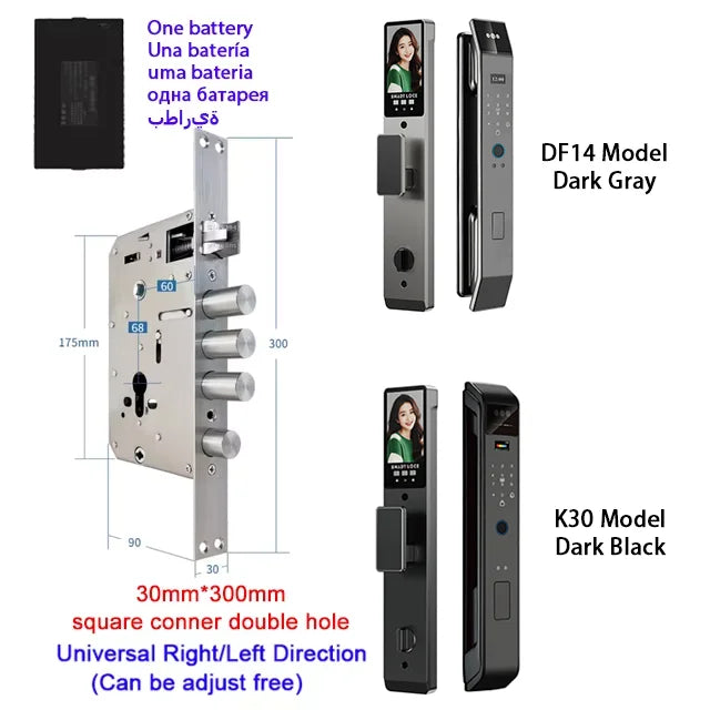 YKESDL Smart Door Lock With Camera 3D Face Recognition Biometric