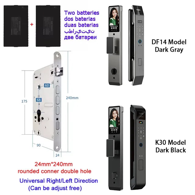 YKESDL Smart Door Lock With Camera 3D Face Recognition Biometric