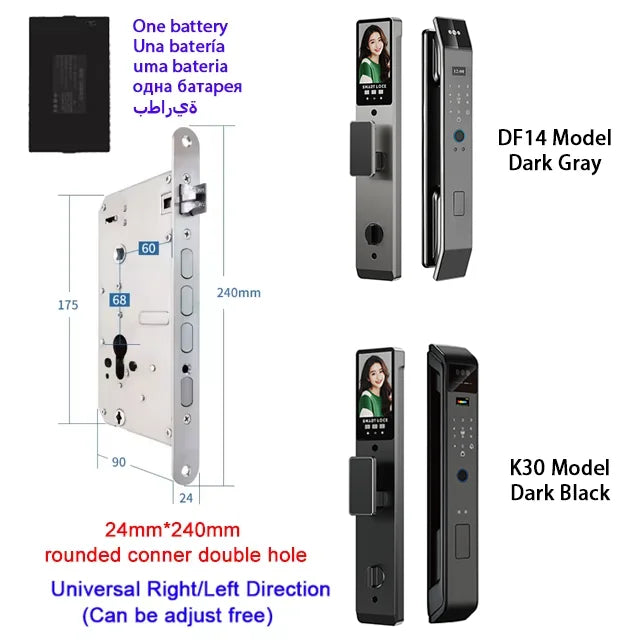 YKESDL Smart Door Lock With Camera 3D Face Recognition Biometric